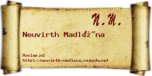 Neuvirth Madléna névjegykártya